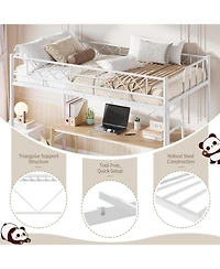 gaomon Twin Metal Bed Frame with Heart Design Headboard & Footboard, Heavy Duty Steel Platform Bed, Underbed Storage