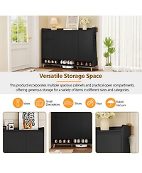 Casainc 55" Adjustable Shelves & Beveled Handles Contemporary Shoe Storage Cabinet