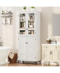 gaomon Tall Storage Cabinet, Kitchen Pantry Cabinet Tier Bathroom Cabinet with Doors Adjustable Shelves for Kitchen, Dining Room, Bathroom