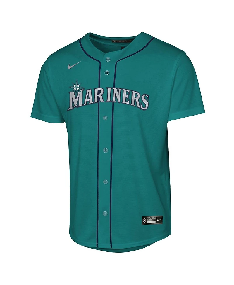 Nike Big Boys and Girls Cal Raleigh Teal Seattle Mariners Alternate Replica Jersey