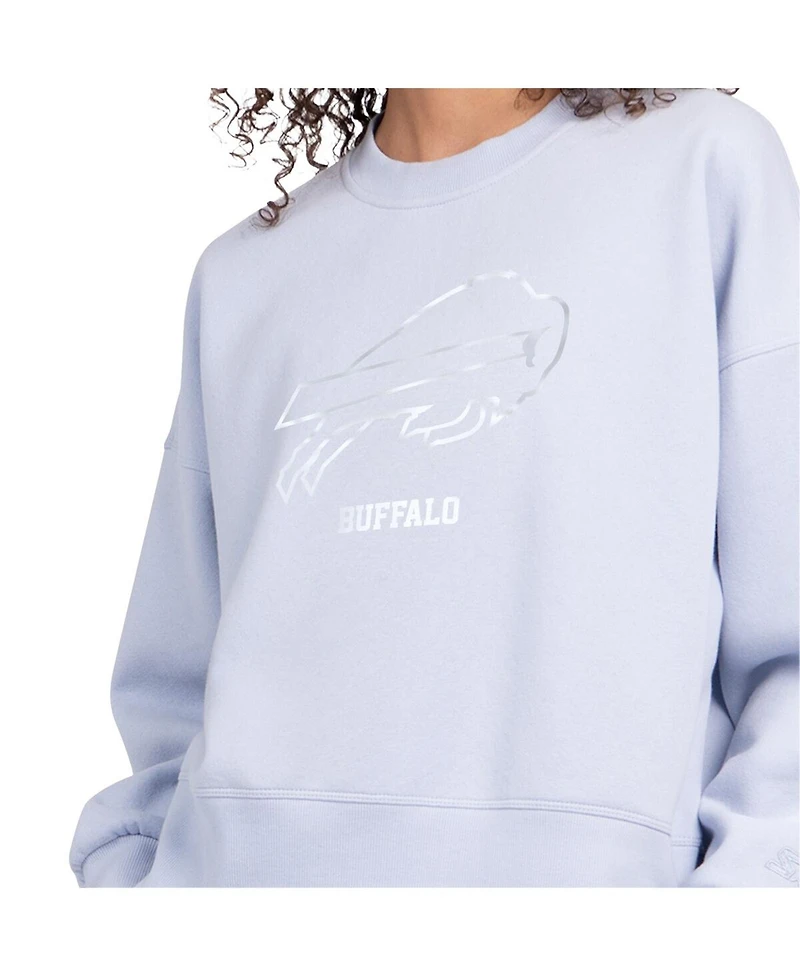 Starter Women's Light Blue Buffalo Bills Travel Pastels Boxy Fleece Sweatshirt