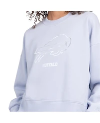 Starter Women's Light Blue Buffalo Bills Travel Pastels Boxy Fleece Sweatshirt