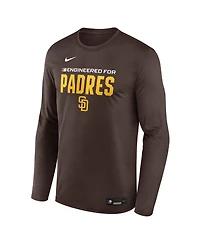 Nike Men's Brown San Diego Padres Authentic Collection Legend Dri-fit Long Sleeve T-Shirt