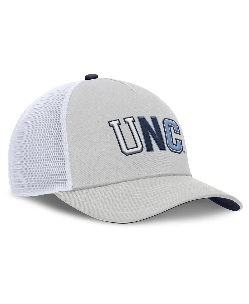 Nike Men's and Women's Gray North Carolina Tar Heels 2026 Basketball Refresh 5-Panel Rise Trucker Hat
