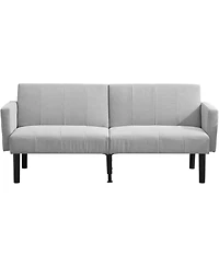 Gaomon 75.5" Linen Flannel Double Sofa Bed, 3-Position Recliner Mid-Century Sleeper