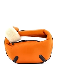 Pre-Owned Bottega Veneta Mini Aviator Jodie Hobo Leather with Shearling