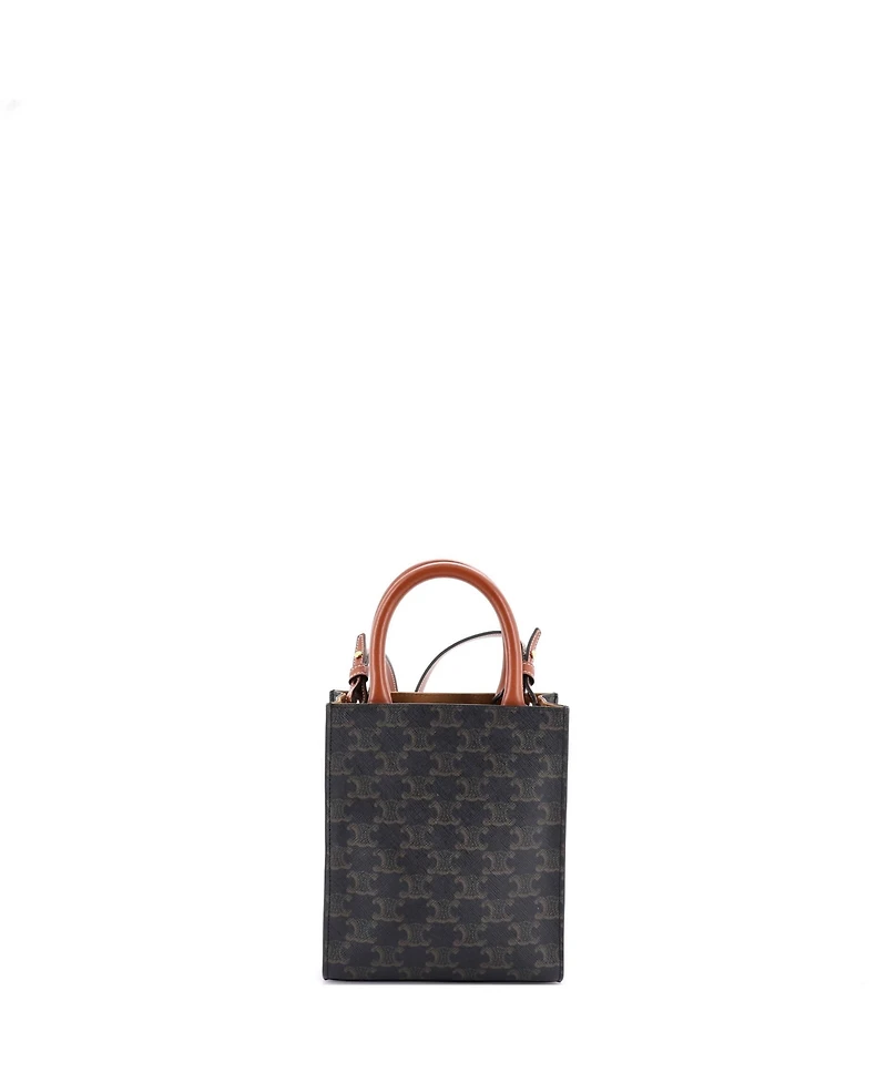 Pre-Owned Celine Mini Vertical Cabas Tote Triomphe Coated Canvas
