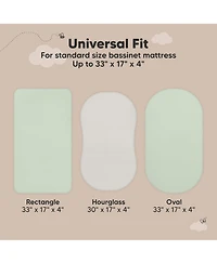 KeaBabies 2-Pack Isla Waterproof Bassinet Sheets for Boy, Girl, Baby Fitted Mattress Protector Cover