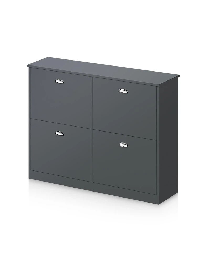 Clihome Shoe Cabinet, Hidden Slim Narrow Rack Cabinet with 4 Drawers