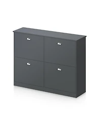 Clihome Shoe Cabinet, Hidden Slim Narrow Rack Cabinet with 4 Drawers