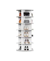 gaomon 6-Tier Round 360° Rotating Shoe Tower, Large Capacity Space-Saving Spinning Organizer