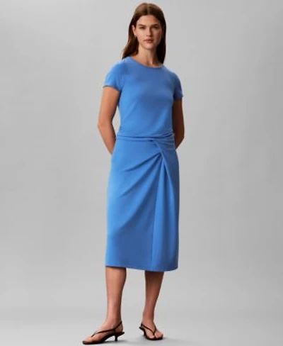 Calvin Klein Womens Slim Fit Crew Neck T Shirt Slim Fit Midi Skirt