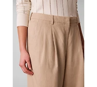 Calvin Klein Women's Wide-Leg Pleated Trousers