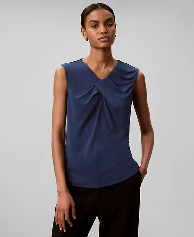 Calvin Klein Women's Sleeveless V-Neck Jersey Top