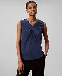 Calvin Klein Women's Sleeveless V-Neck Jersey Top