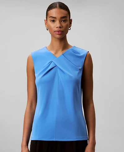 Calvin Klein Women's Sleeveless V-Neck Jersey Top