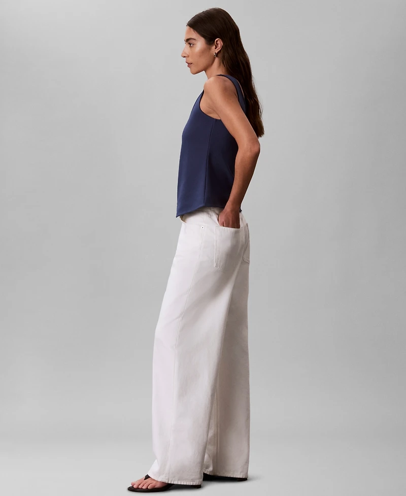 Calvin Klein Women's Sleeveless Scoop Neck Tailored Top