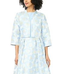 Msk Women's 3/4-Length-Sleeve Boat Neck Printed Jacket Dress