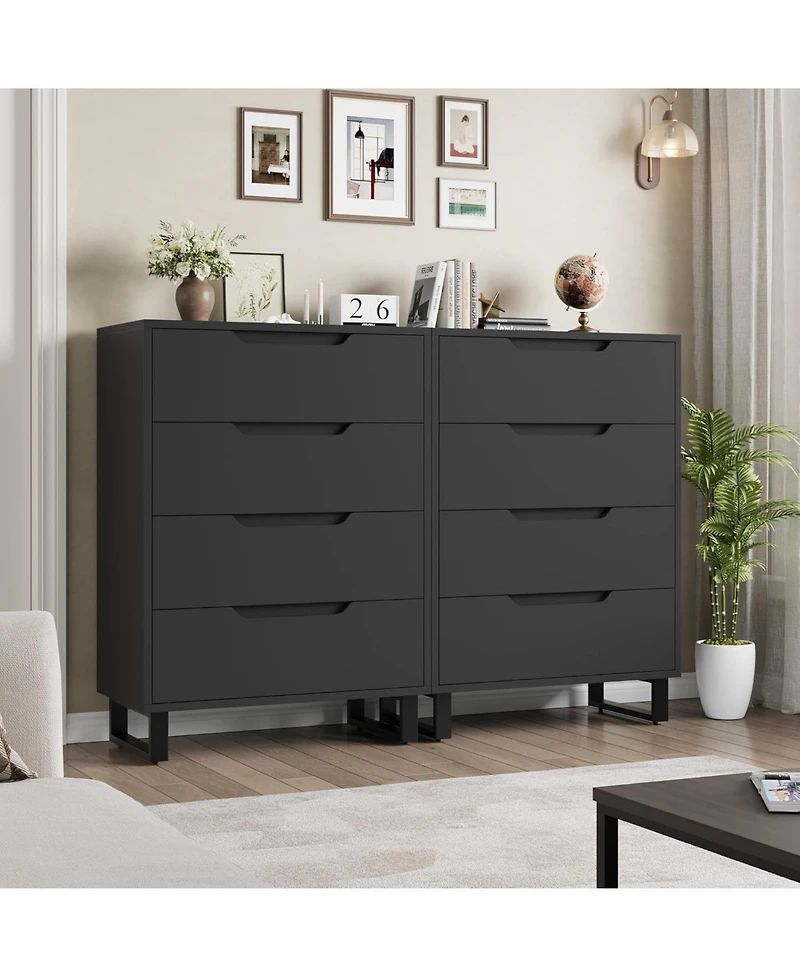 gaomon 4 Dresser for Bedroom, 41.5" Tall Dresser, Freestanding Vertical Drawer Cabinet with Storage, Wooden Closet Storage Chest