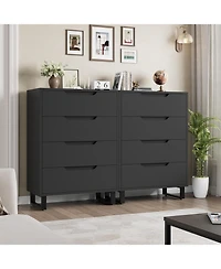 gaomon 4 Dresser for Bedroom, 41.5" Tall Dresser, Freestanding Vertical Drawer Cabinet with Storage, Wooden Closet Storage Chest