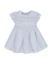 Hope and Henry Baby Linen Smocked Puff Sleeve Dress