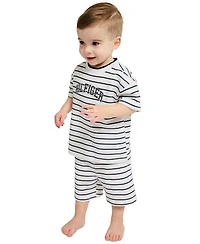 Tommy Hilfiger Baby Boys' Striped French Terry T-Shirt and Shorts, 2-Piece Set