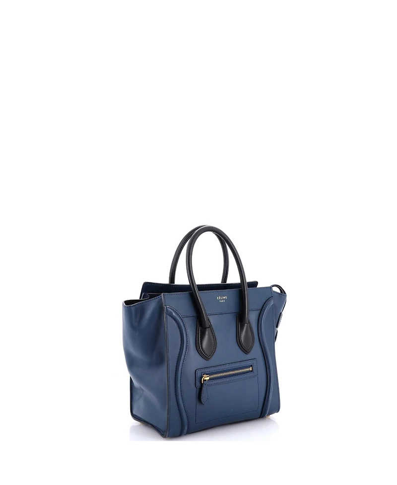 Pre-Owned Celine Micro Bicolor Luggage Bag Leather