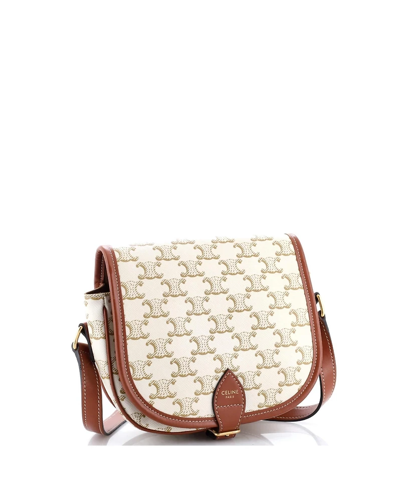 Pre-Owned Celine Medium Folco Bag Triomphe Coated Canvas