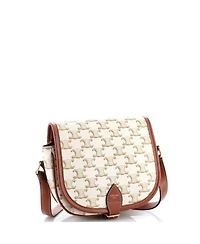 Pre-Owned Celine Medium Folco Bag Triomphe Coated Canvas