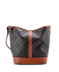 Pre-Owned Celine Medium Bucket Bag Triomphe Coated Canvas