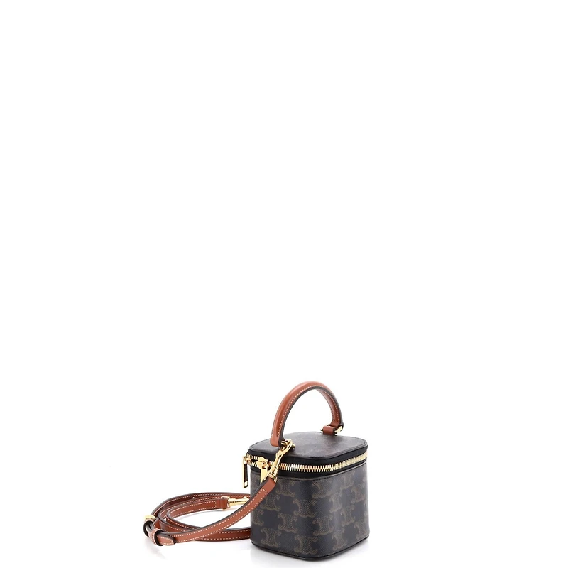 Pre-Owned Celine Mini Top Handle Square Vanity Case Triomphe Coated Canvas