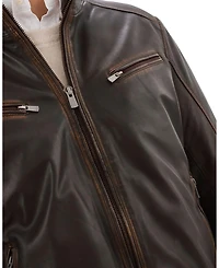 Regency Leathers Men's Gunner-v Distressed Leather Jacket