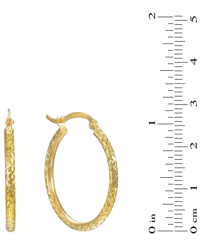 Macy's Diamond Cut Hoop Earrings in 10k Yellow Gold