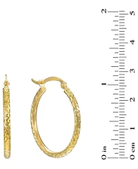 Macy's Diamond Cut Hoop Earrings in 10k Yellow Gold