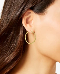 Macy's Diamond Cut Hoop Earrings in 10k Yellow Gold