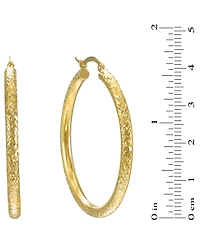 Macy's Diamond Cut Hoop Earrings in 10k Yellow Gold