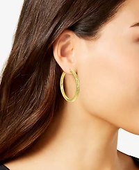Macy's Diamond Cut Hoop Earrings in 10k Yellow Gold