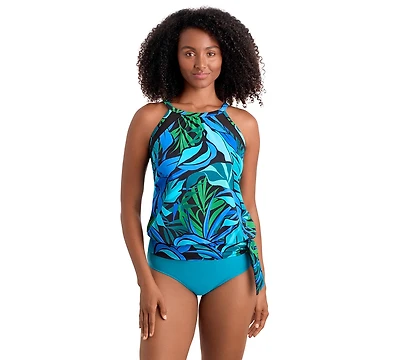 ShapeSolver Sport by Mimi Flamingo Women's Tropical-Print High-Neck Tankini Top