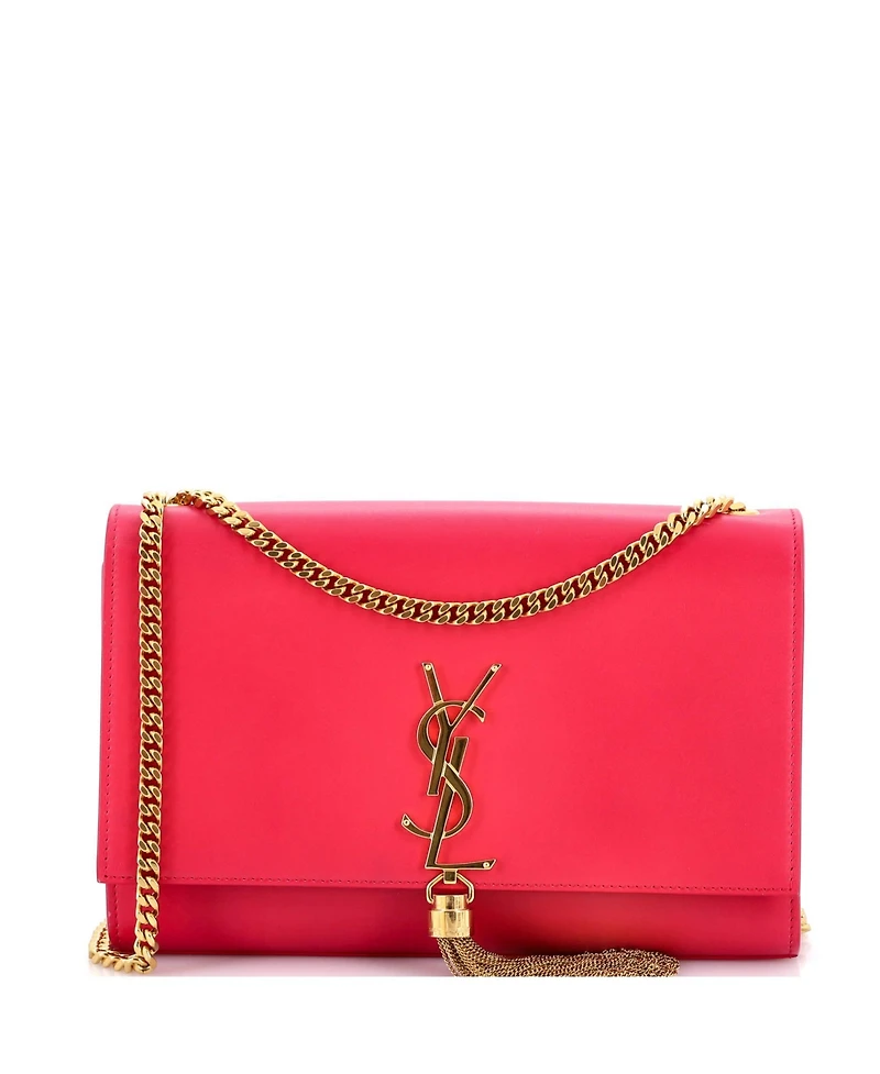 Pre-Owned Saint Laurent Medium Classic Monogram Tassel Crossbody Bag Leather