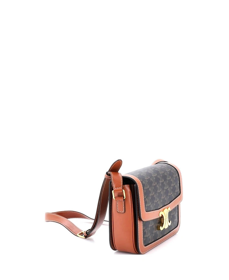 Pre-Owned Celine Medium Triomphe Shoulder Bag Triomphe Coated Canvas