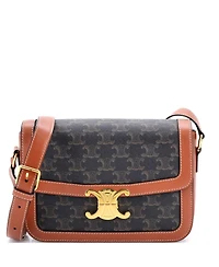 Pre-Owned Celine Medium Triomphe Shoulder Bag Triomphe Coated Canvas