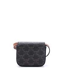Pre-Owned Celine Mini Triomphe Shoulder Bag Triomphe Coated Canvas