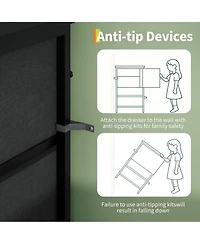 gaomon Tv Stand Dresser for 45-65 Inch Tv, Entertainment Center with Led Lights, 8 Fabric Drawers, Metal Frame Storage Cabinet