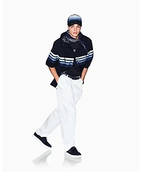 A|X Armani Exchange Men's White Edition Cotton Pleat Pants