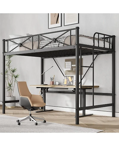 gaomon Metal Loft Bed, Heavy-Duty Steel Frame with Safety Guardrails, Space-Saving Design for Kids Bedroom or Dorm