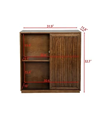 Clihome Farmhouse Sideboard with 2 Sliding Door, Storage Cabinet for Living Room