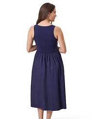 Kindred Bravely Maternity Charlotte Mixed Media Nursing Midi Dress