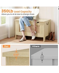 gaomon 30" Wooden Toy Chest and Storage Bench with Safety Hinge