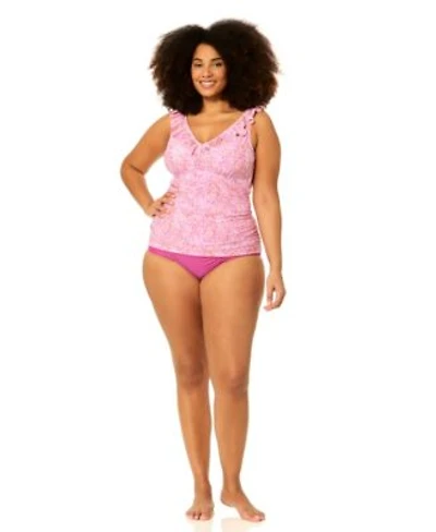 Raisins Curve Plus Size Andressa V Neck Swim Tankini Top Bottoms