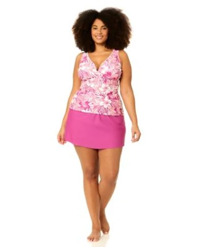 Raisins Curve Plus Size Tanzania Adjustable Strap Swim Tankini Top Skirt